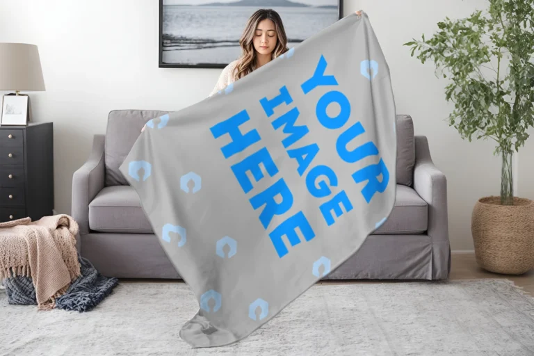 Light Gray Blanket Mockup Template