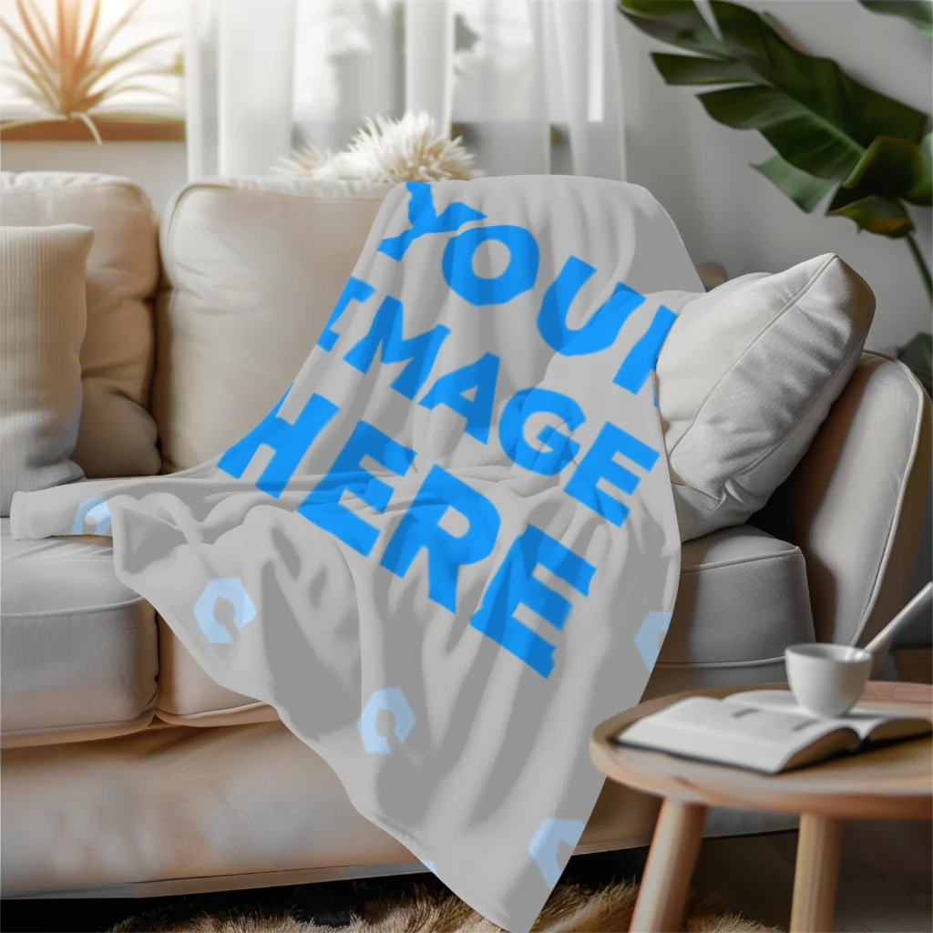 Light Gray Blanket Mockup Template