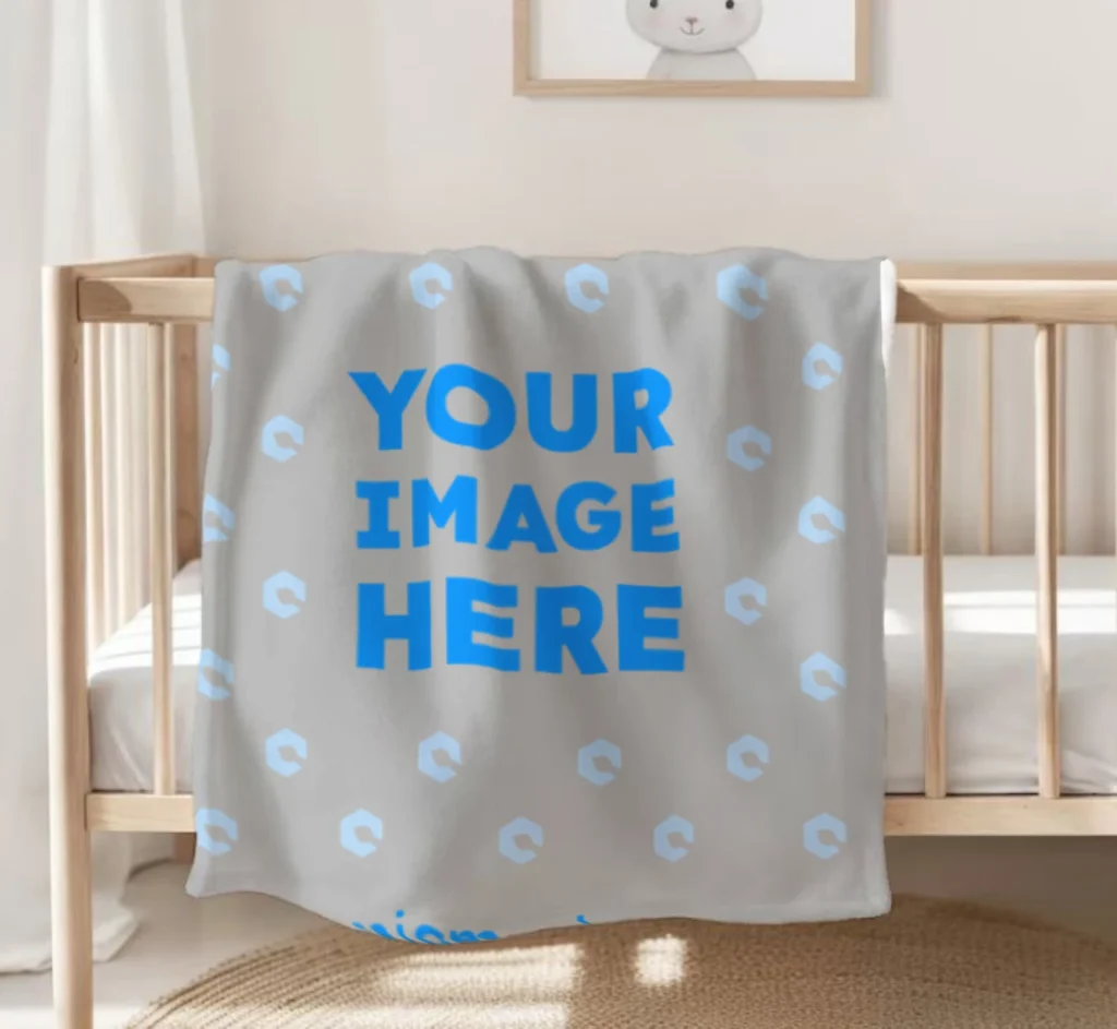 Light Gray Blanket Mockup Template