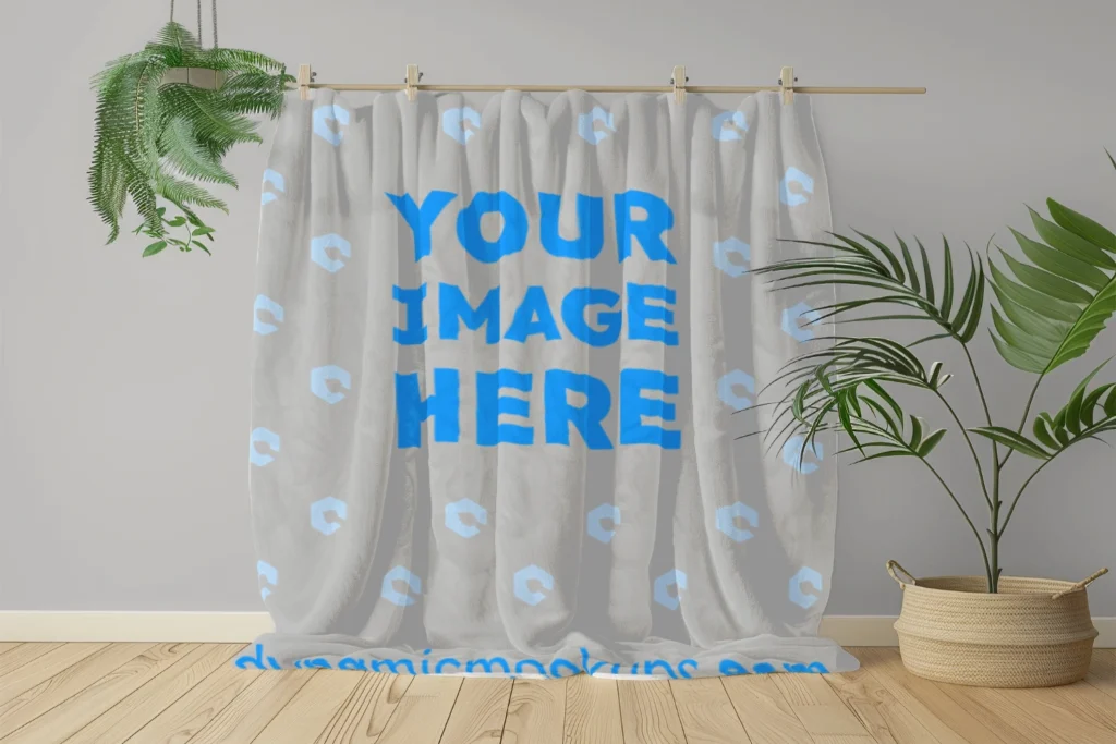 Light Gray Blanket Mockup Template