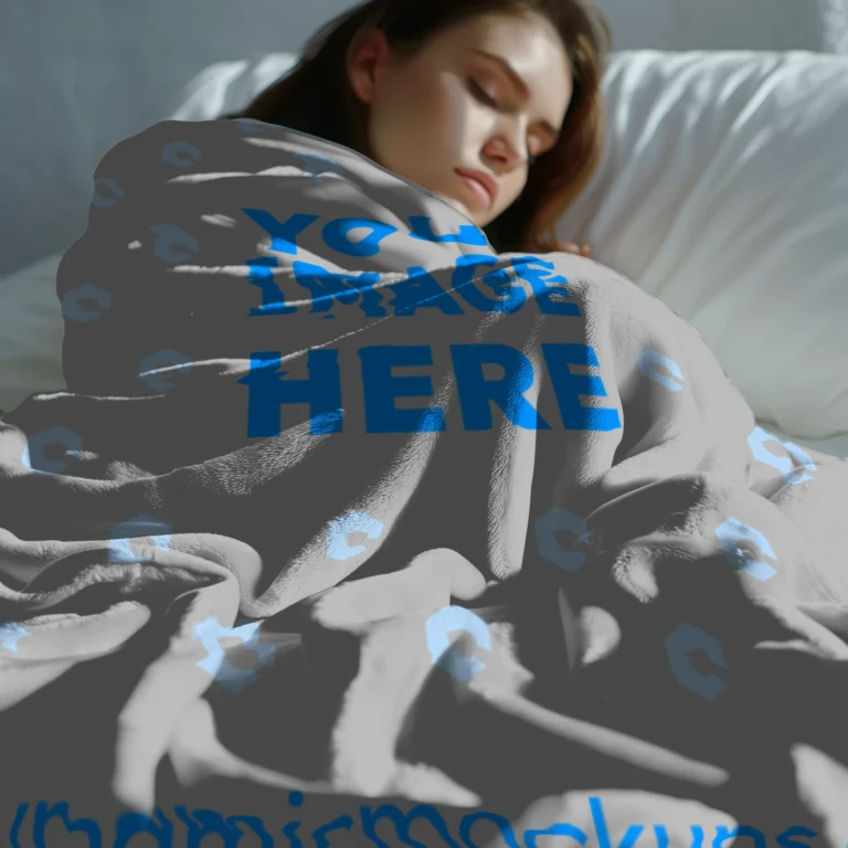 Light Gray Blanket Mockup Template