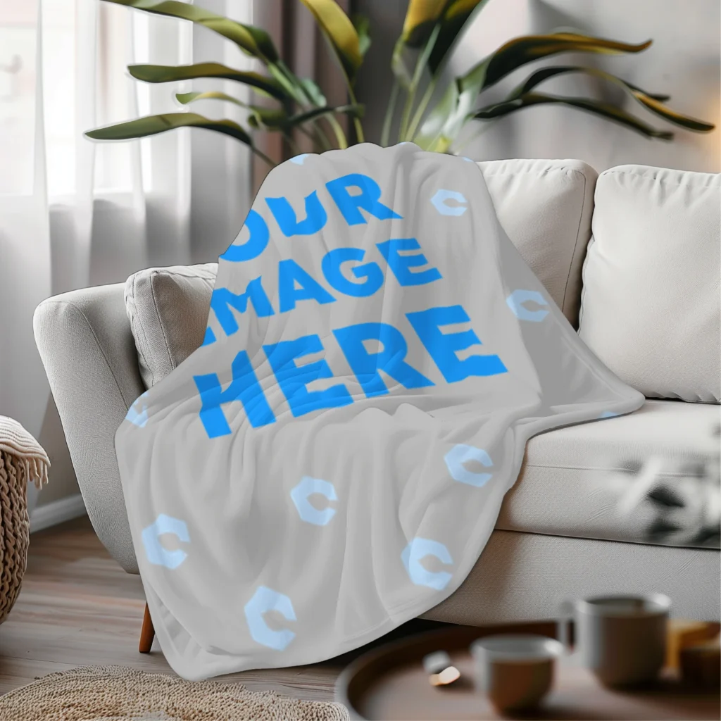 Light Gray Blanket Mockup Template