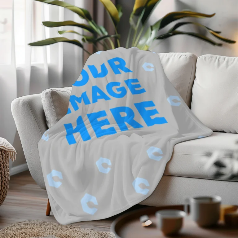 Light Gray Blanket Mockup Template