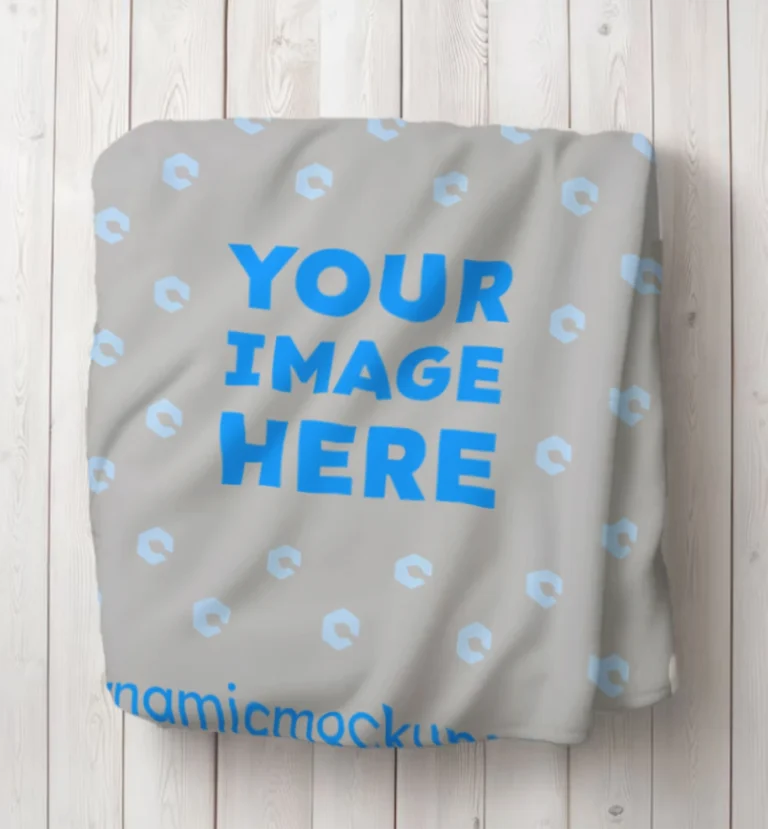 Light Gray Blanket Mockup Template
