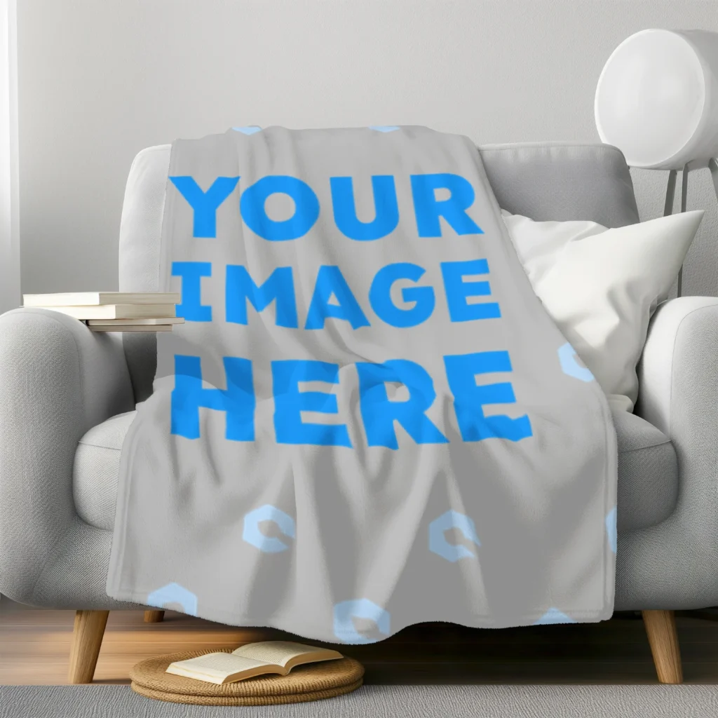 Light Gray Blanket Mockup Template