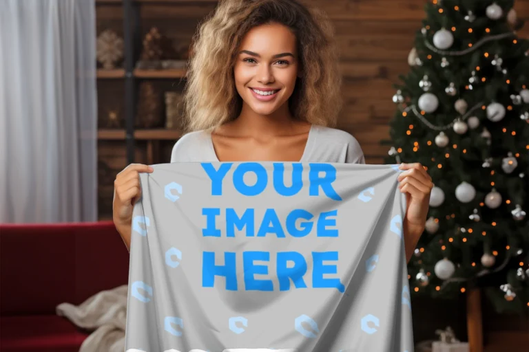 Light Gray Blanket Mockup Template