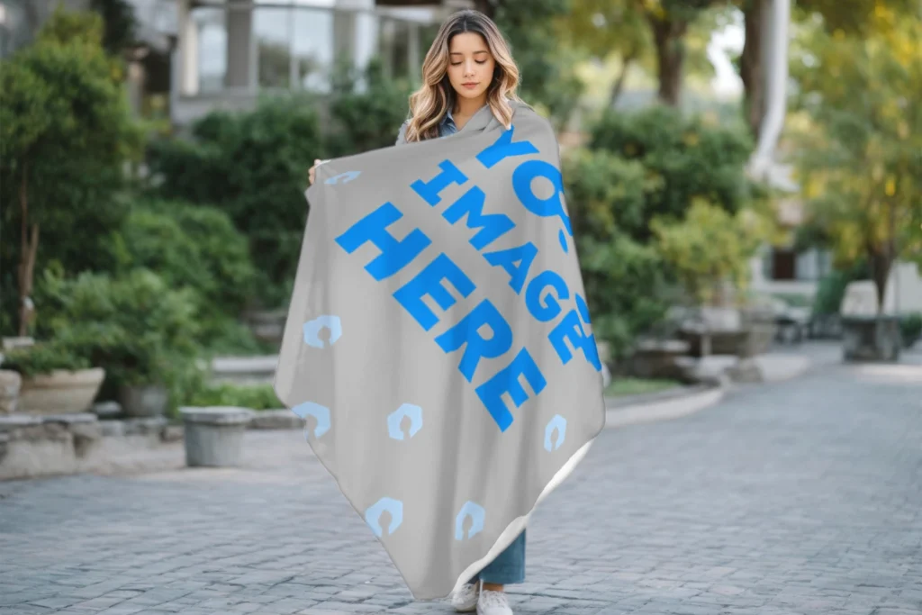 Light Gray Blanket Mockup Template