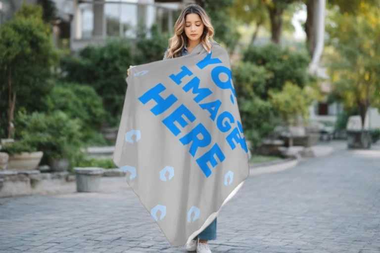 Light Gray Blanket Mockup Template