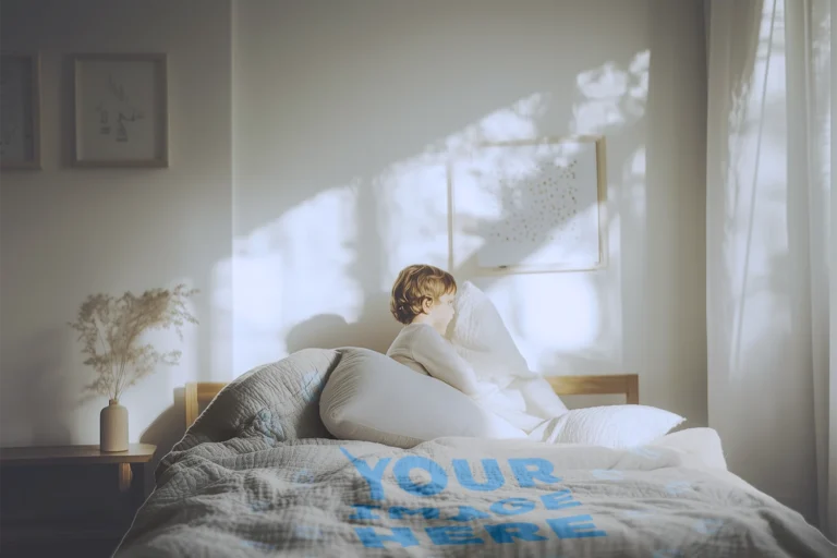 Light Gray Blanket Mockup Template