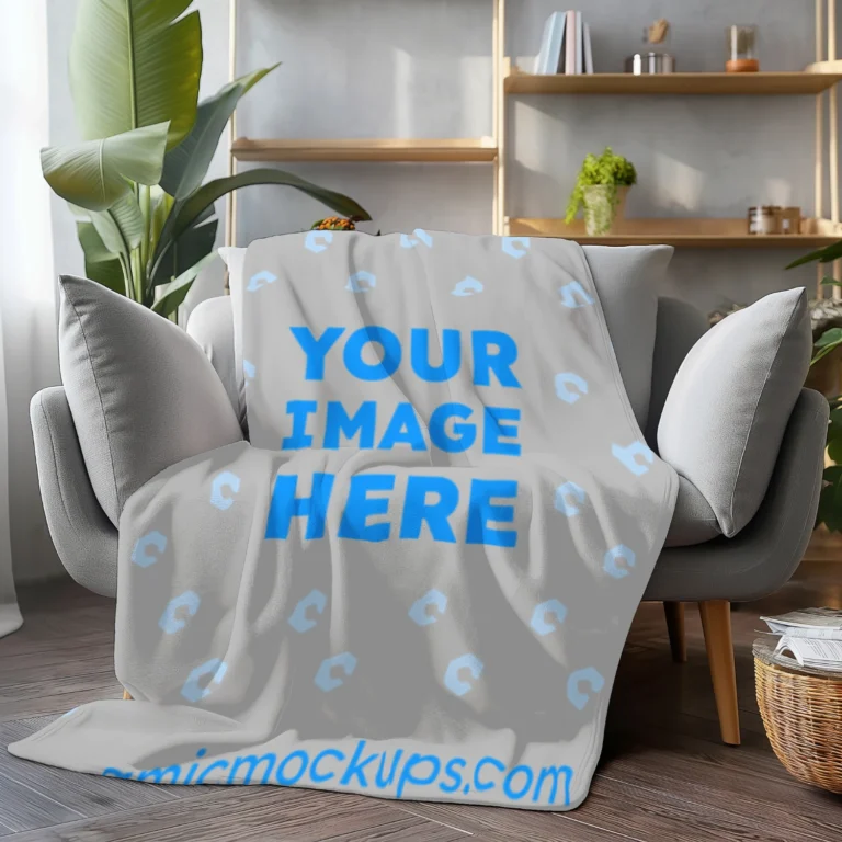 Light Gray Blanket Mockup Template