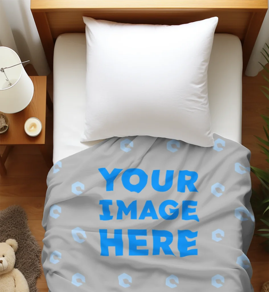 Light Gray Blanket Mockup Template