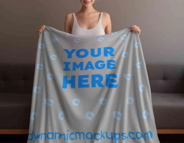 Light Gray Blanket Mockup Template