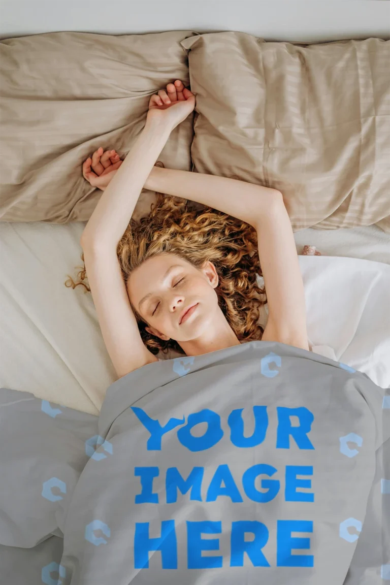 Light Gray Blanket Mockup Template