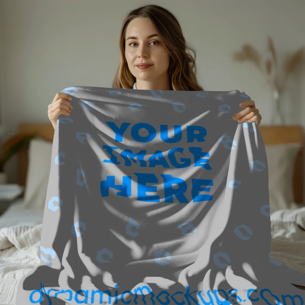 Light Gray Blanket Mockup Template