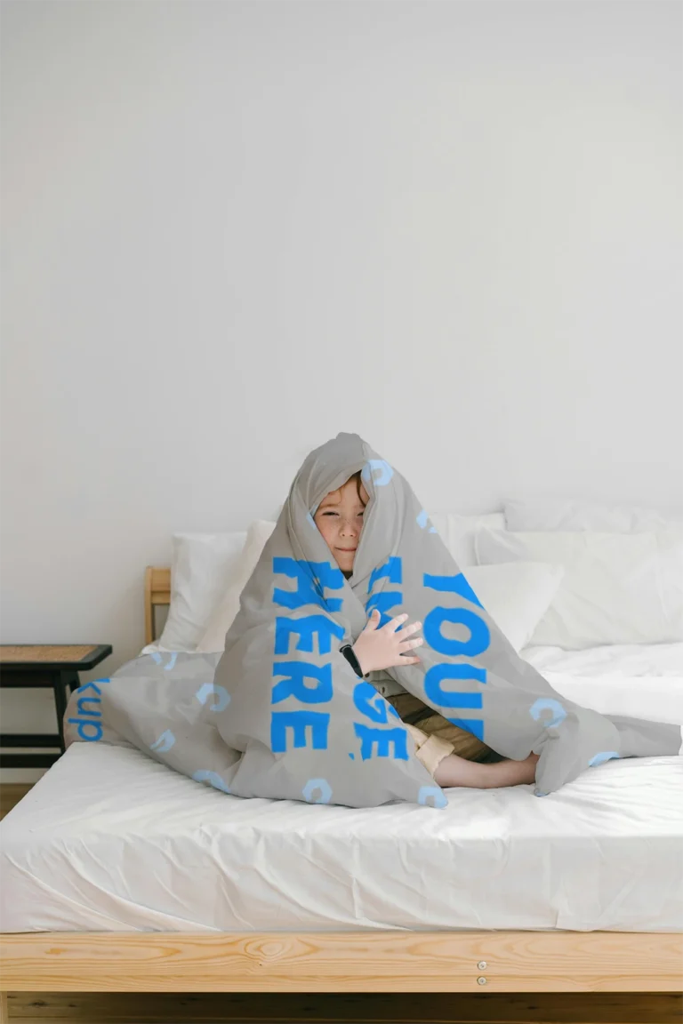 Light Gray Blanket Mockup Template
