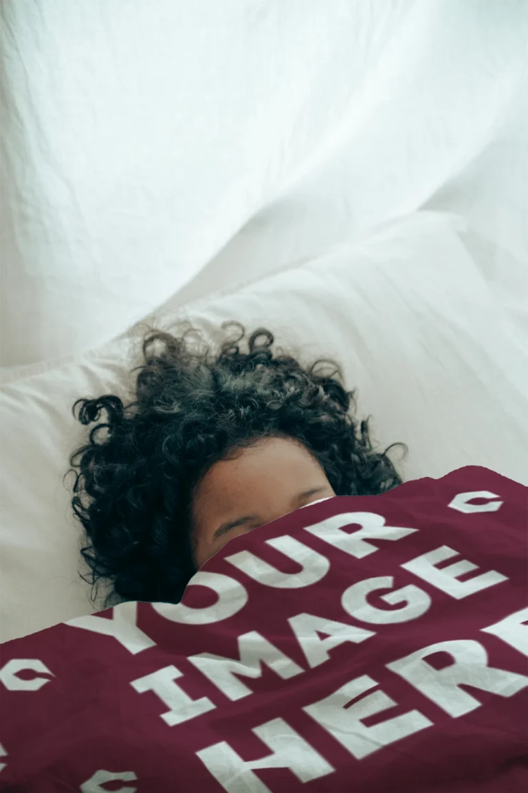 Maroon Blanket Mockup Template
