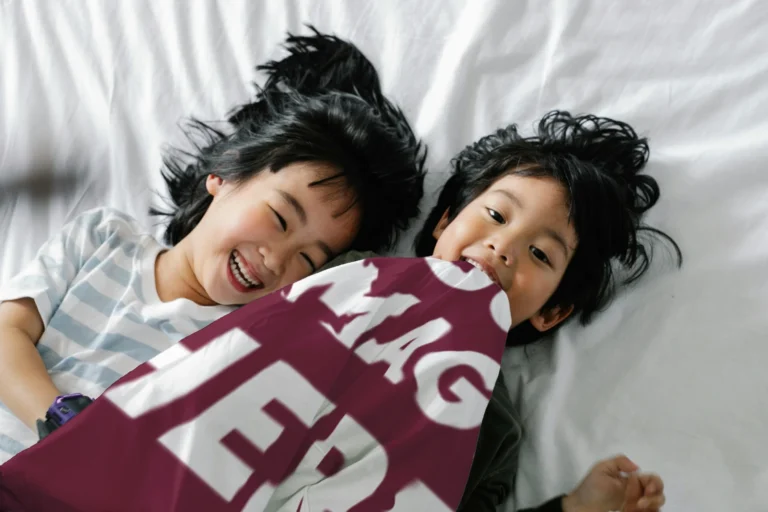 Maroon Blanket Mockup Template