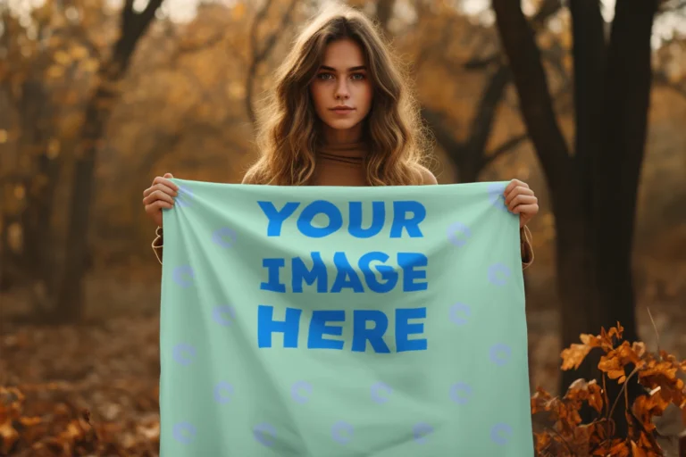 Mint Blanket Mockup Template