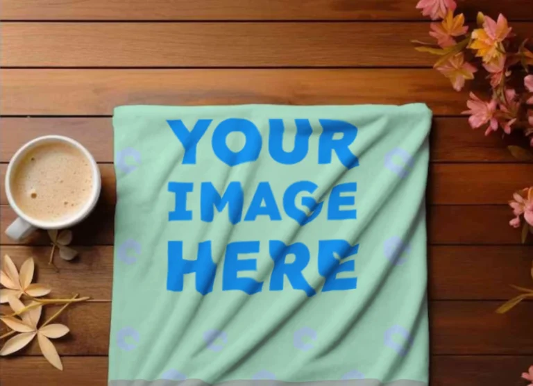 Mint Blanket Mockup Template