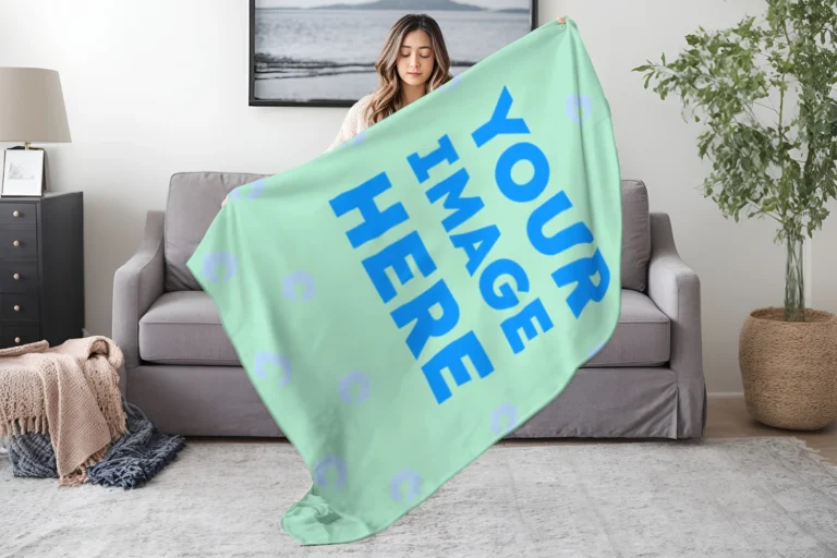 Mint Blanket Mockup Template