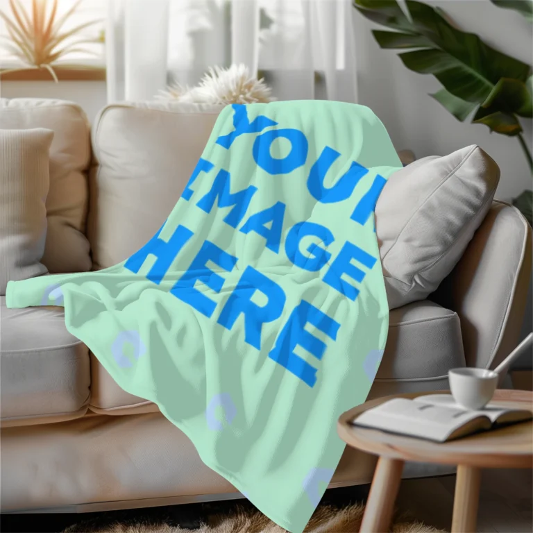 Mint Blanket Mockup Template
