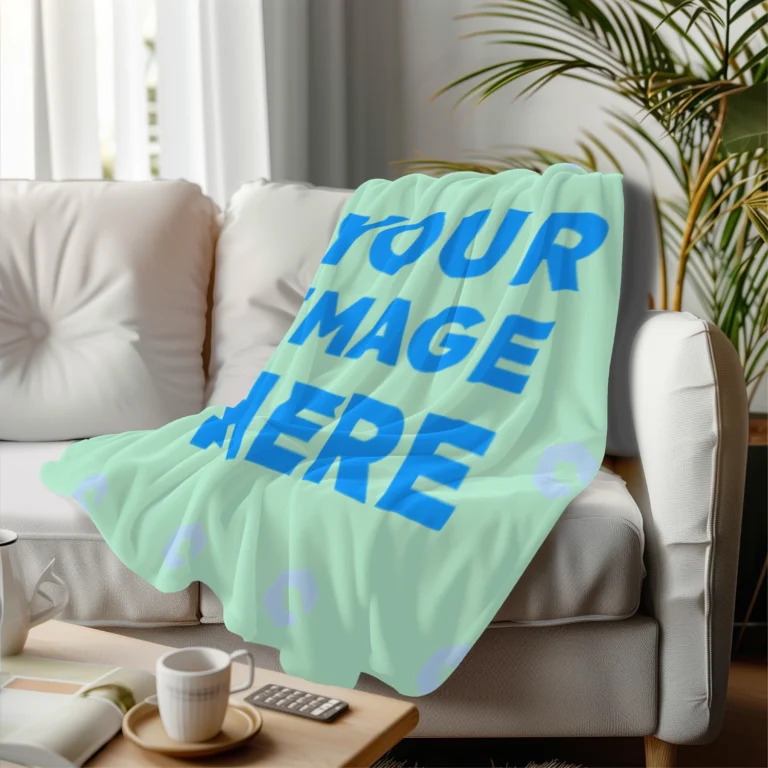 Mint Blanket Mockup Template