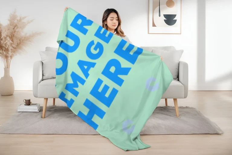 Mint Blanket Mockup Template
