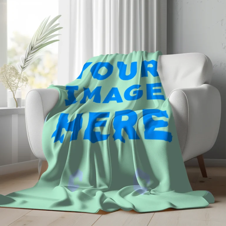Mint Blanket Mockup Template