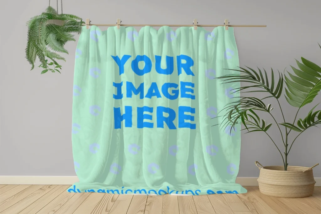 Mint Blanket Mockup Template