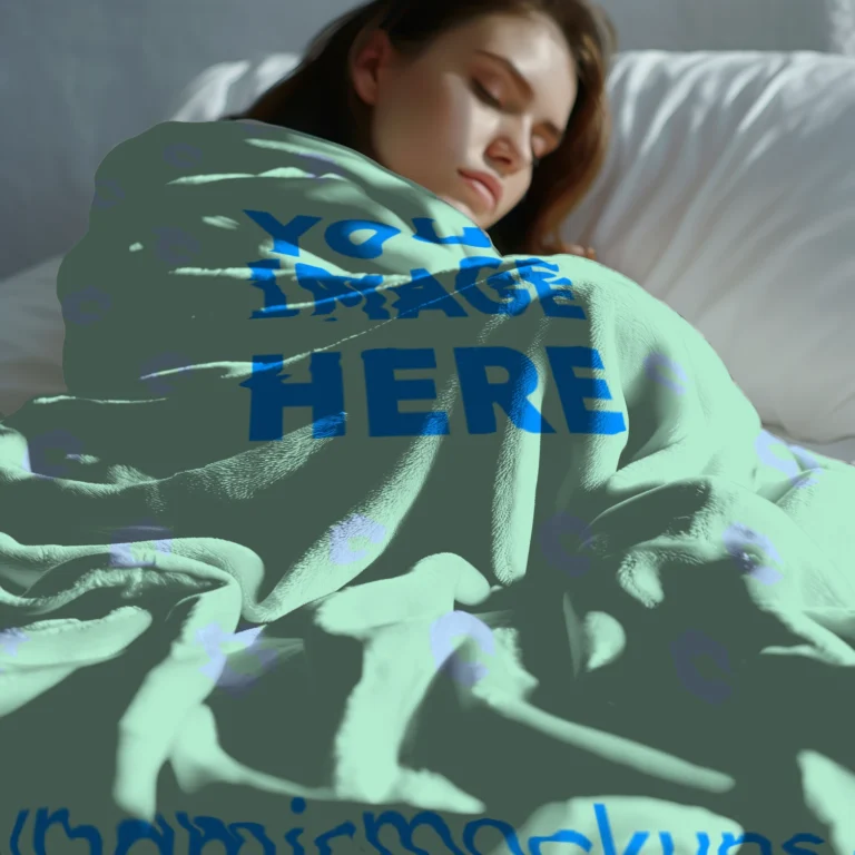 Mint Blanket Mockup Template