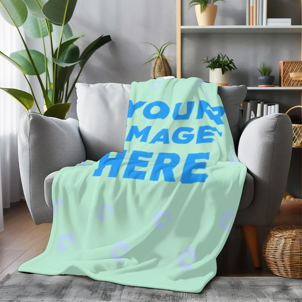 Mint Blanket Mockup Template