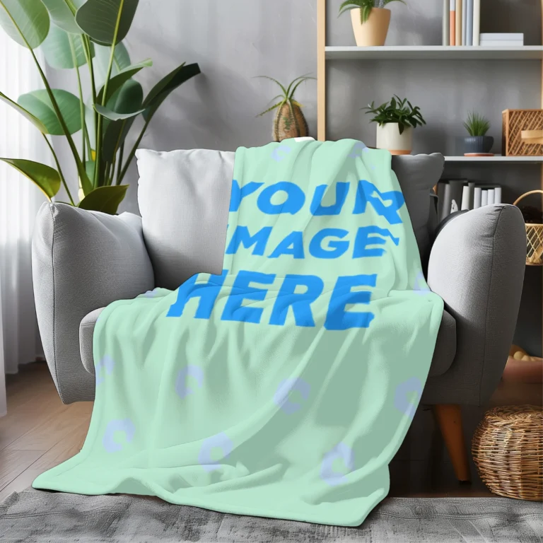 Mint Blanket Mockup Template