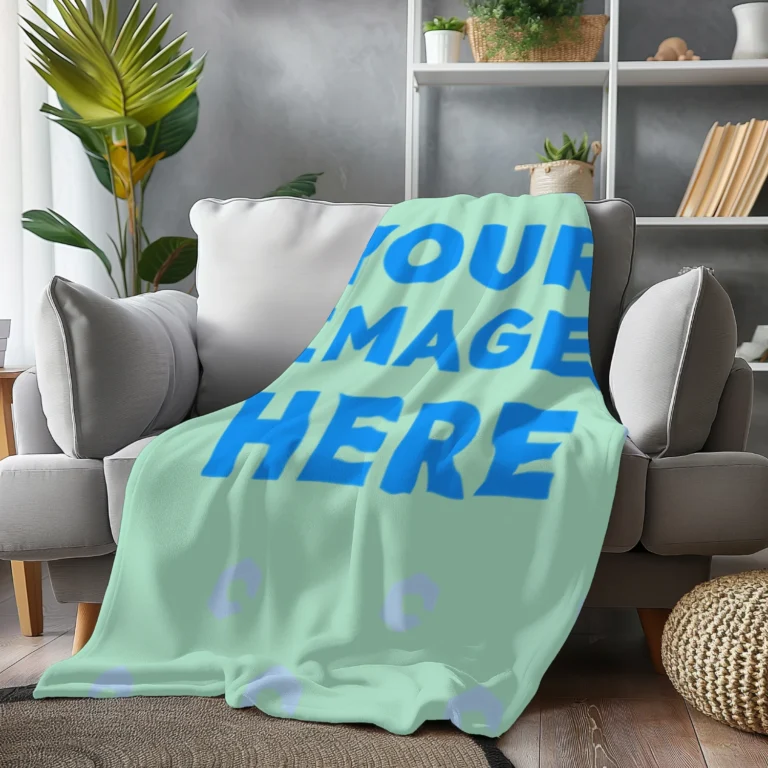 Mint Blanket Mockup Template