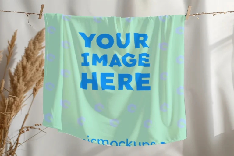 Mint Blanket Mockup Template