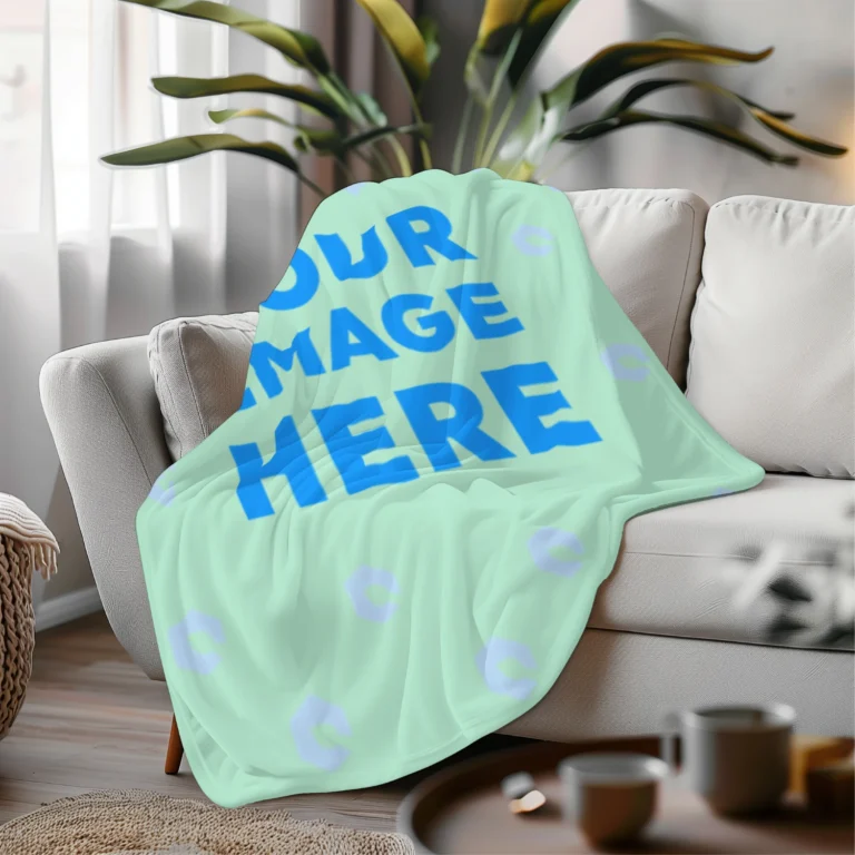 Mint Blanket Mockup Template