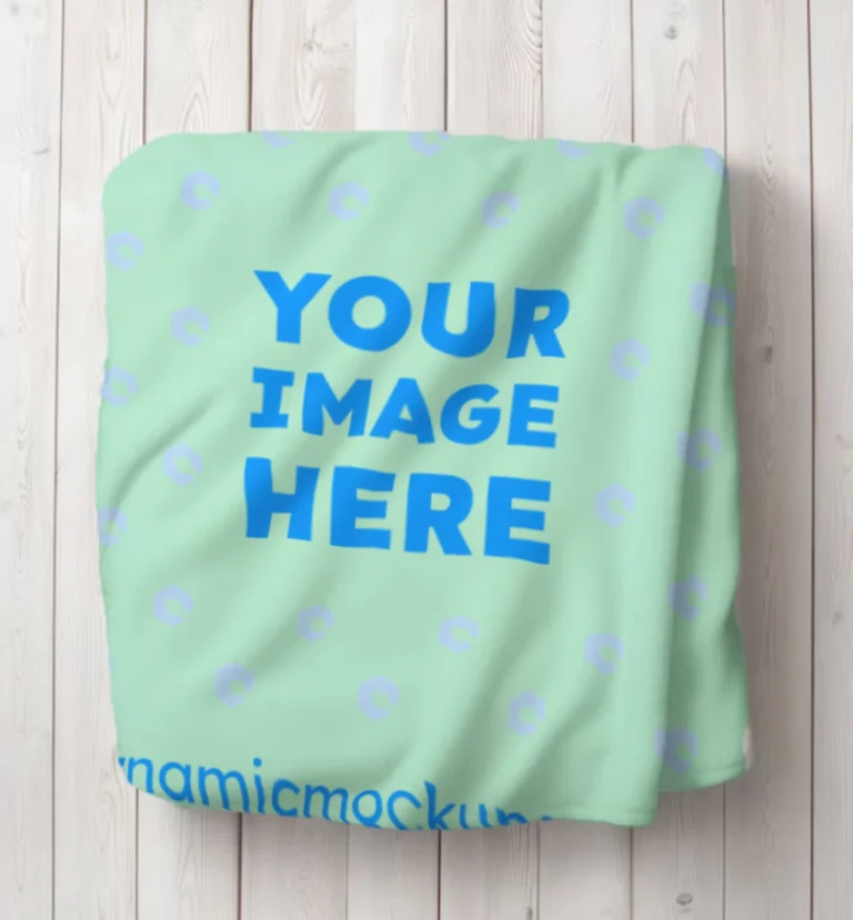 Mint Blanket Mockup Template