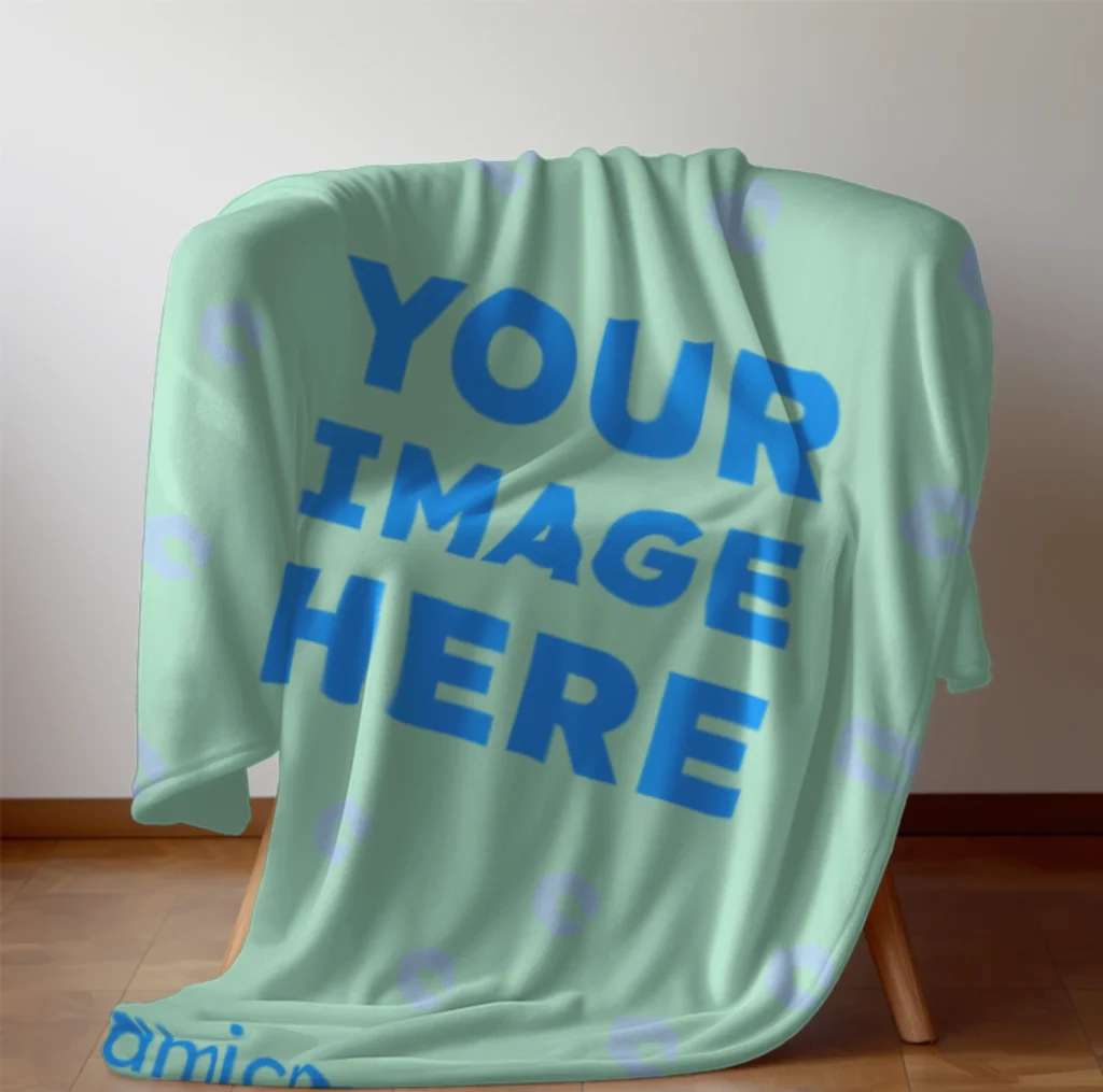 Mint Blanket Mockup Template