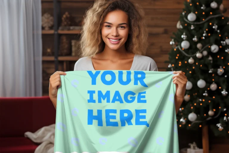 Mint Blanket Mockup Template