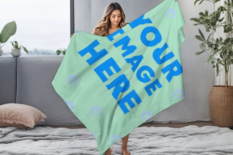 Mint Blanket Mockup Template
