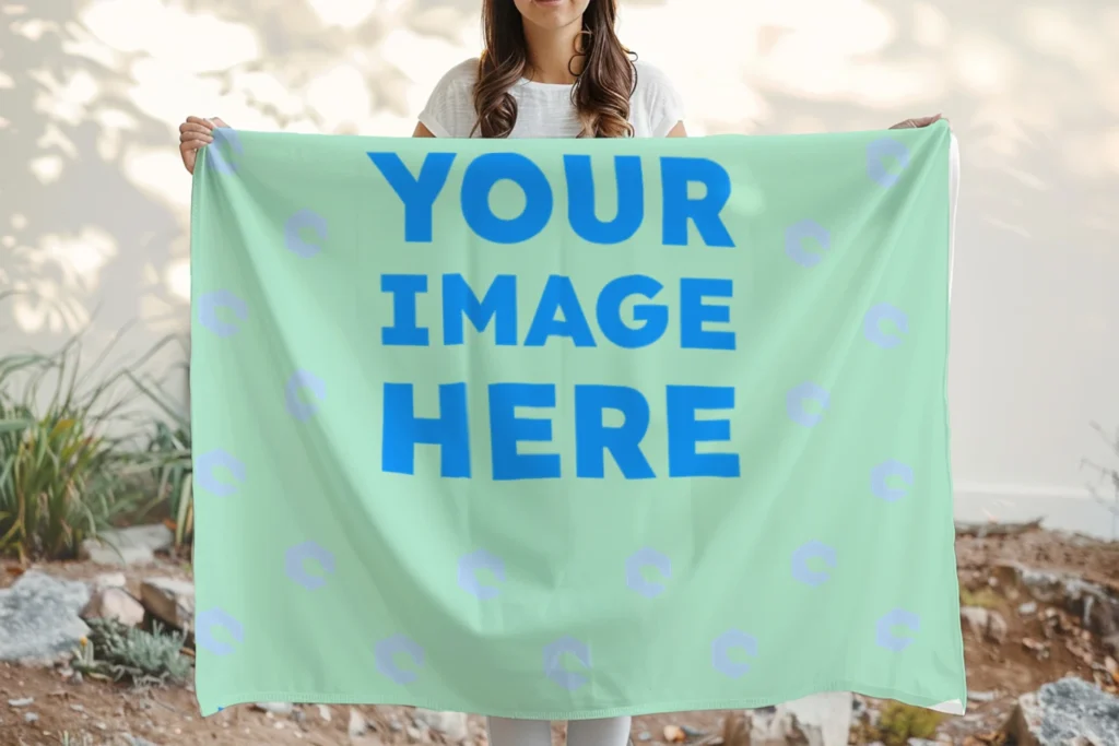 Mint Blanket Mockup Template