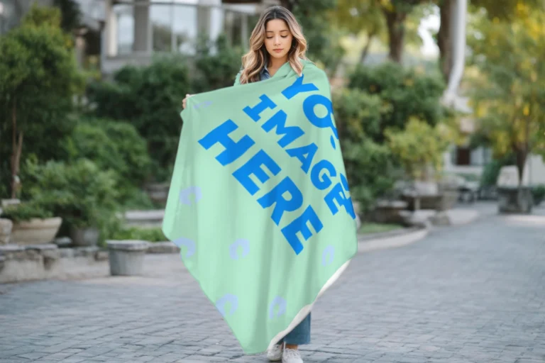 Mint Blanket Mockup Template