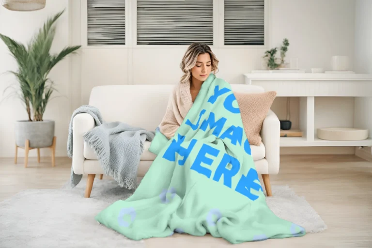 Mint Blanket Mockup Template