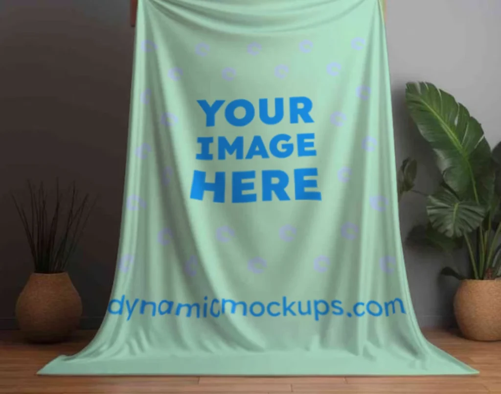 Mint Blanket Mockup Template