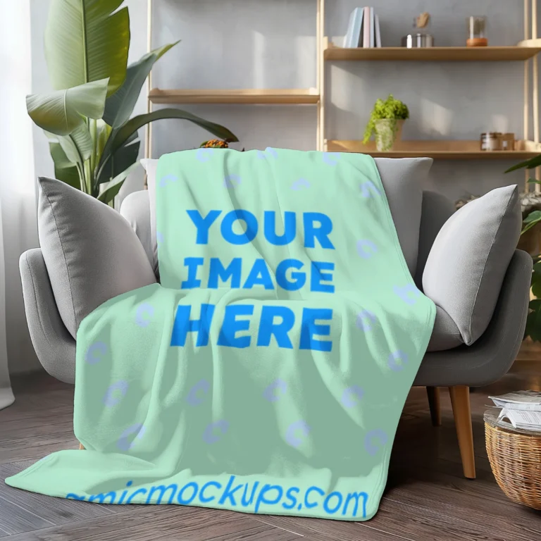 Mint Blanket Mockup Template