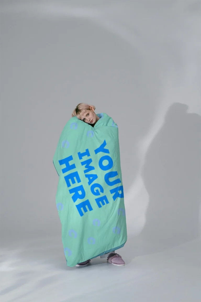 Mint Blanket Mockup Template