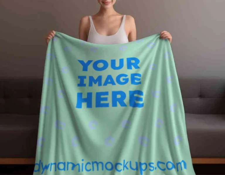 Mint Blanket Mockup Template