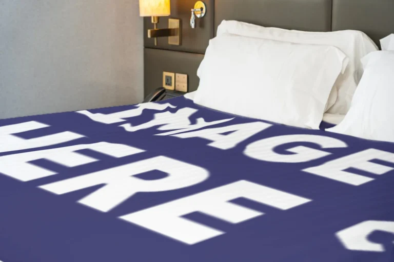 Navy Blue Blanket Mockup Template