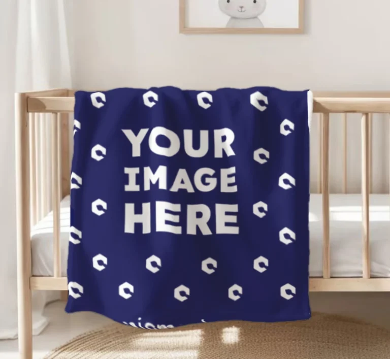 Navy Blue Blanket Mockup Template