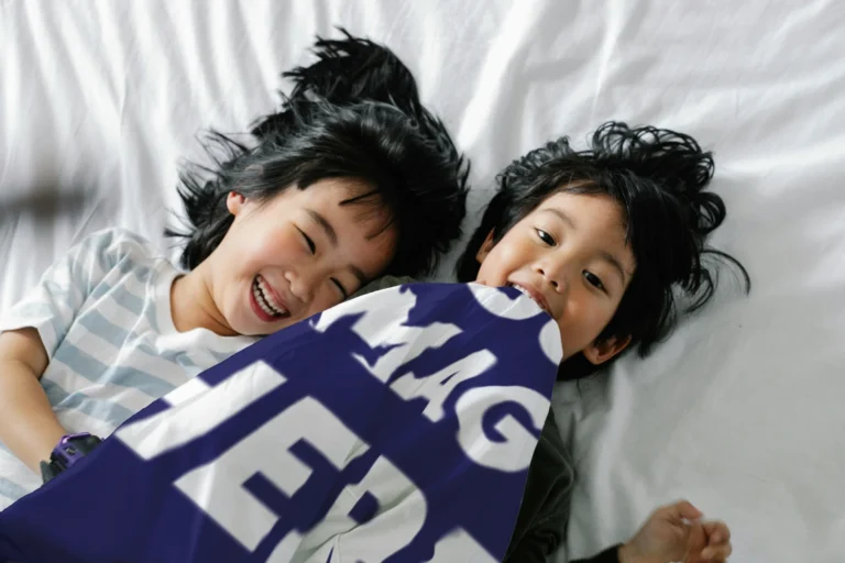 Navy Blue Blanket Mockup Template