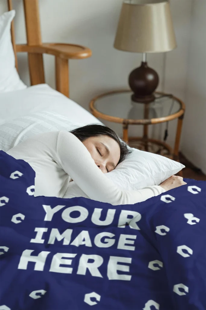 Navy Blue Blanket Mockup Template